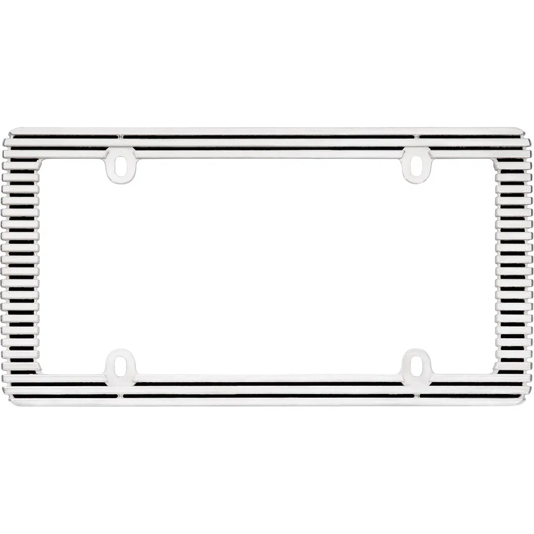 58350 – CRUISER License Plate Frame, Billet Chrome Black Die Cast Zinc